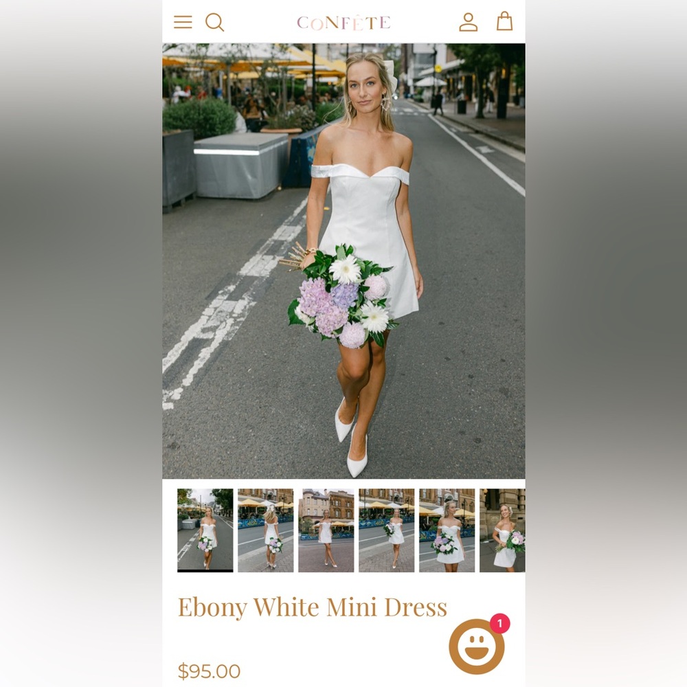 Confete Ebony White Mini Dress